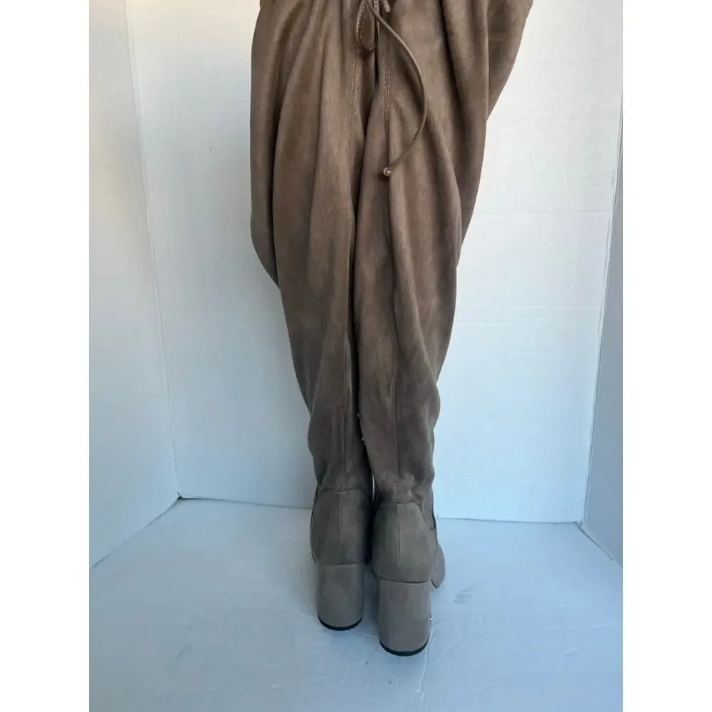 NWOT Circus by Sam Edelman Clairmont Taupe Vegan Suede Tall Block Heel Boots‎ 8